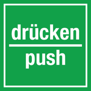 Türkennzeichnung - drücken/ push - Aluminium - 5 x 5 cm