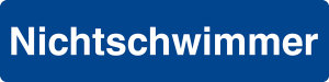 Schwimmbadschild - Nichtschwimmer - Folie Selbstklebend - 15 x 60 cm