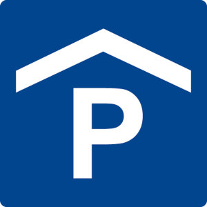 Schwimmbadschild - Parkhaus - Folie Selbstklebend - 5 x 5 cm