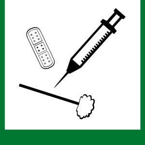 Wertstoffkennzeichen - Medizinisches Zubehör  - Folie Selbstklebend - 5 x 5 cm