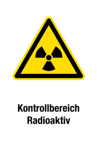 Warnschild - Kontrollbereich Radioaktiv - Kunststoff - 20 x 30 cm