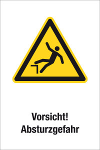 Warnschild - Vorsicht! Absturzgefahr - Kunststoff - 20 x 30 cm