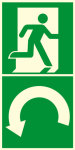 Fluchtwegschild - Richtungsangabe diagonal  