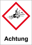 GHS Kennzeichnung - Achtung, explosive Stoffe  