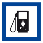 Schild für erneuerbare Energien - Elektro Tankstelle 