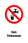 Verbotsschild - Kein Trinkwasser