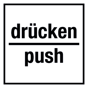 Türkennzeichnung - drücken/ push  - Aluminium - 5 x 5 cm