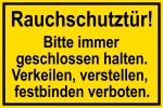 Schild für Gas- und Heizungsanlagen - Rauchschutztür