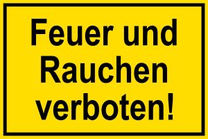 Schild für Gas- und Heizungsanlagen - Feuer und Rauchen verboten! - Folie Selbstklebend - 20 x 30 cm