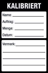 Qualitätssicherung - Kalibriert  - Aluminium - 50 x 75 mm - Inhalt: 100 Stück