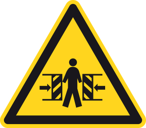 Warnzeichen - Warnung vor Quetschgefahr - Kunststoff - Seitenlänge 5 cm