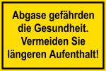 Warnschild - Abgase gefährden die Gesundheit