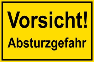 Warnschild - Vorsicht Absturzgefahr - Kunststoff - 20 x 30 cm