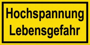 Warnschild - Hochspannung Lebensgefahr - Kunststoff - 10 x 20 cm