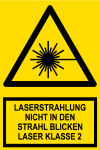 Warnschild - Laserstrahlung Klasse 2