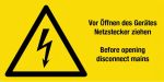 Warnschild - Netzstecker ziehen