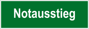 Fluchtwegschild - Notausstieg - Kunststoff - 5 x 15 cm