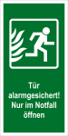 Fluchtwegschild - Tür alarmgesichtert