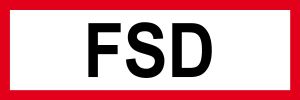 Feuerwehrschild - FSD - Kunststoff - 5 x 15 cm