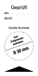 Geprüft/ Geräte Nummer - Folie Selbstklebend - 80 x 40 mm | VE = 10 Stück pro Bogen